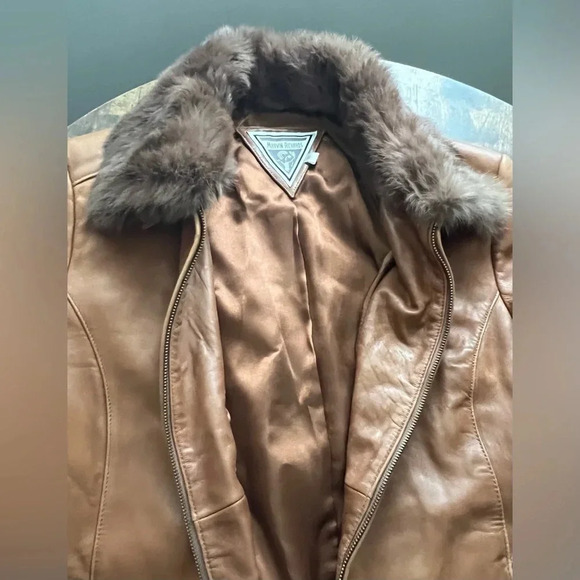 MARVIN RICHARDS | women’s leather & rabbit fur jacket. Size: XL - Picture 12 of 16